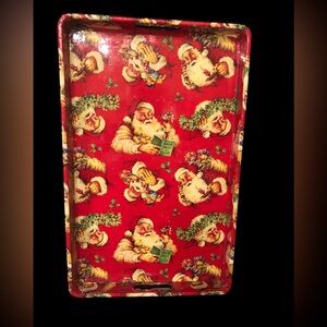 Vintage Dept 56 acrylic Santa tray.